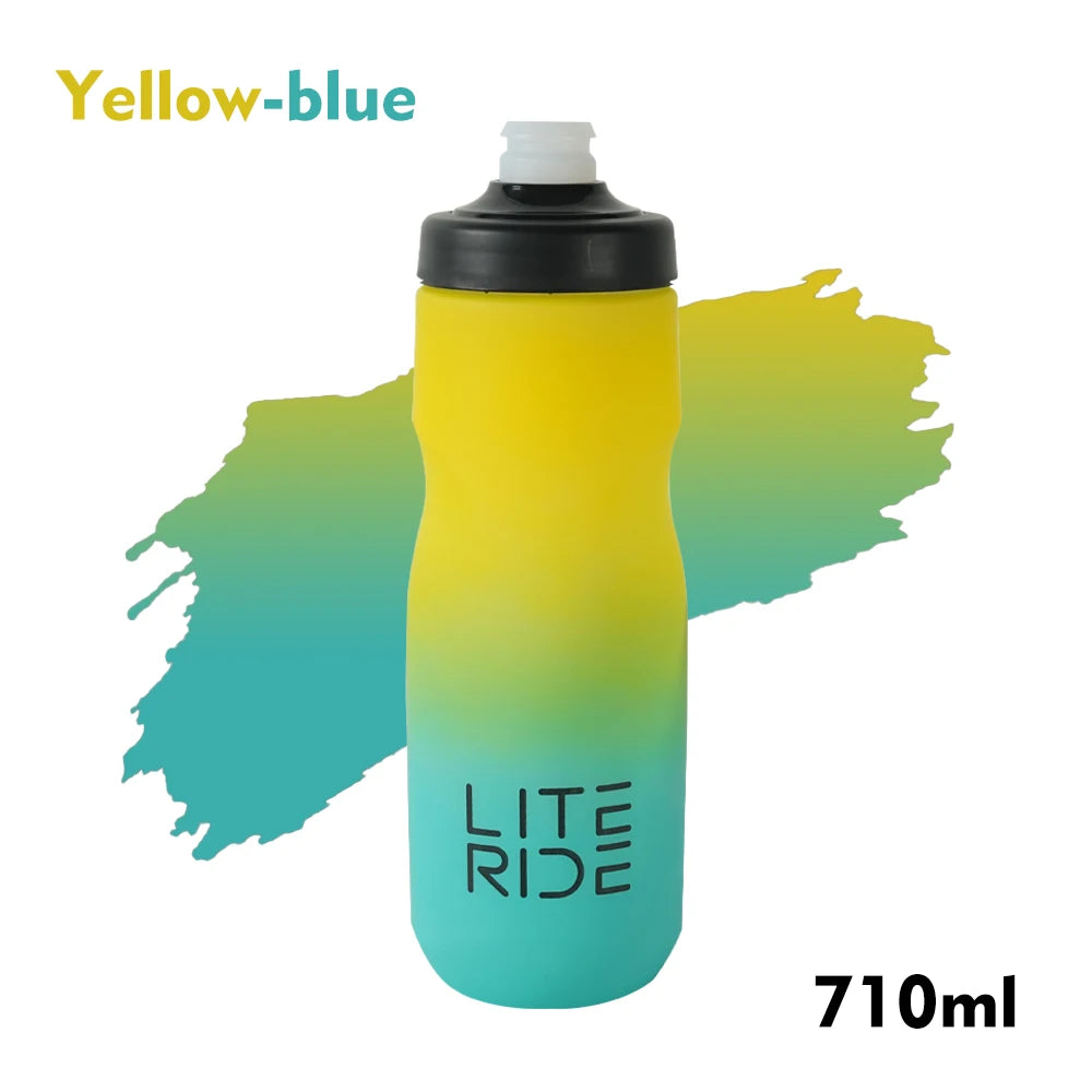 LITERIDE 610Ml/710Ml Bicycle Bottle MTB Road Bike Water Bottle Outdoor Sports Plastic Portable Large Capacity Drink Cycling