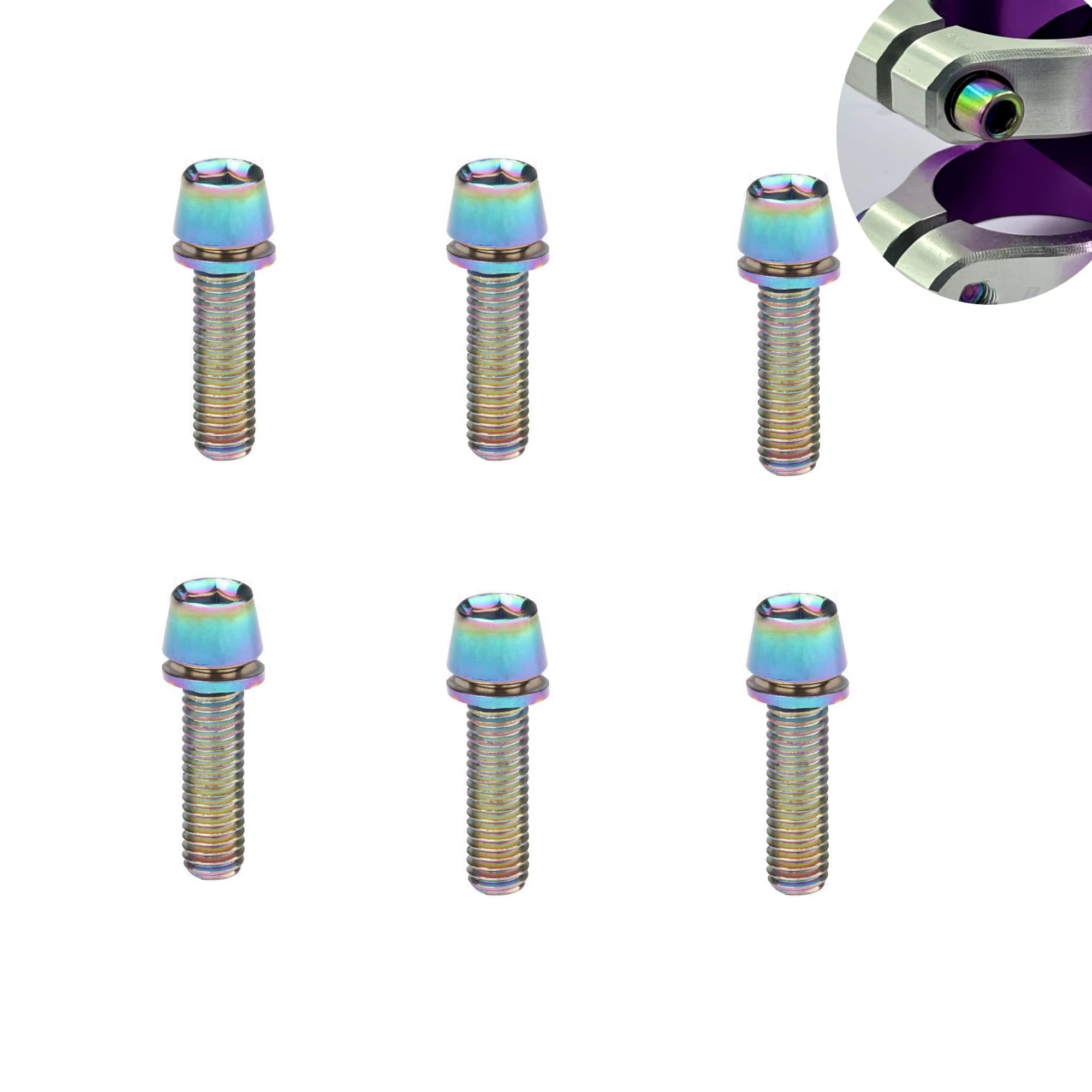6PCS Bike Stem M5 Alloy Steel Bolts, Bicycle Stem Bolts Screws, M5*18Mm Steel Bolts for Bicycle Updating