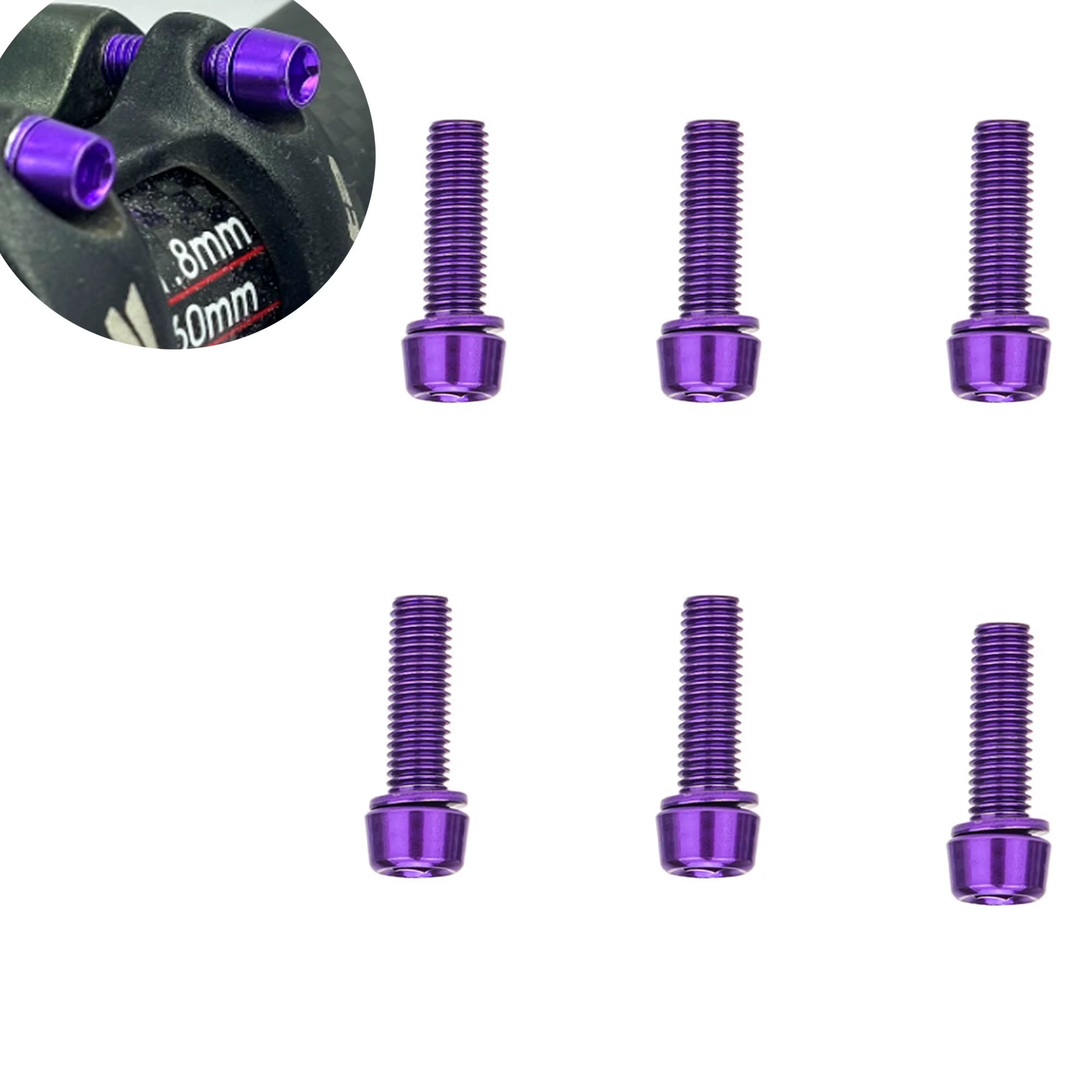 6PCS Bike Stem M5 Alloy Steel Bolts, Bicycle Stem Bolts Screws, M5*18Mm Steel Bolts for Bicycle Updating