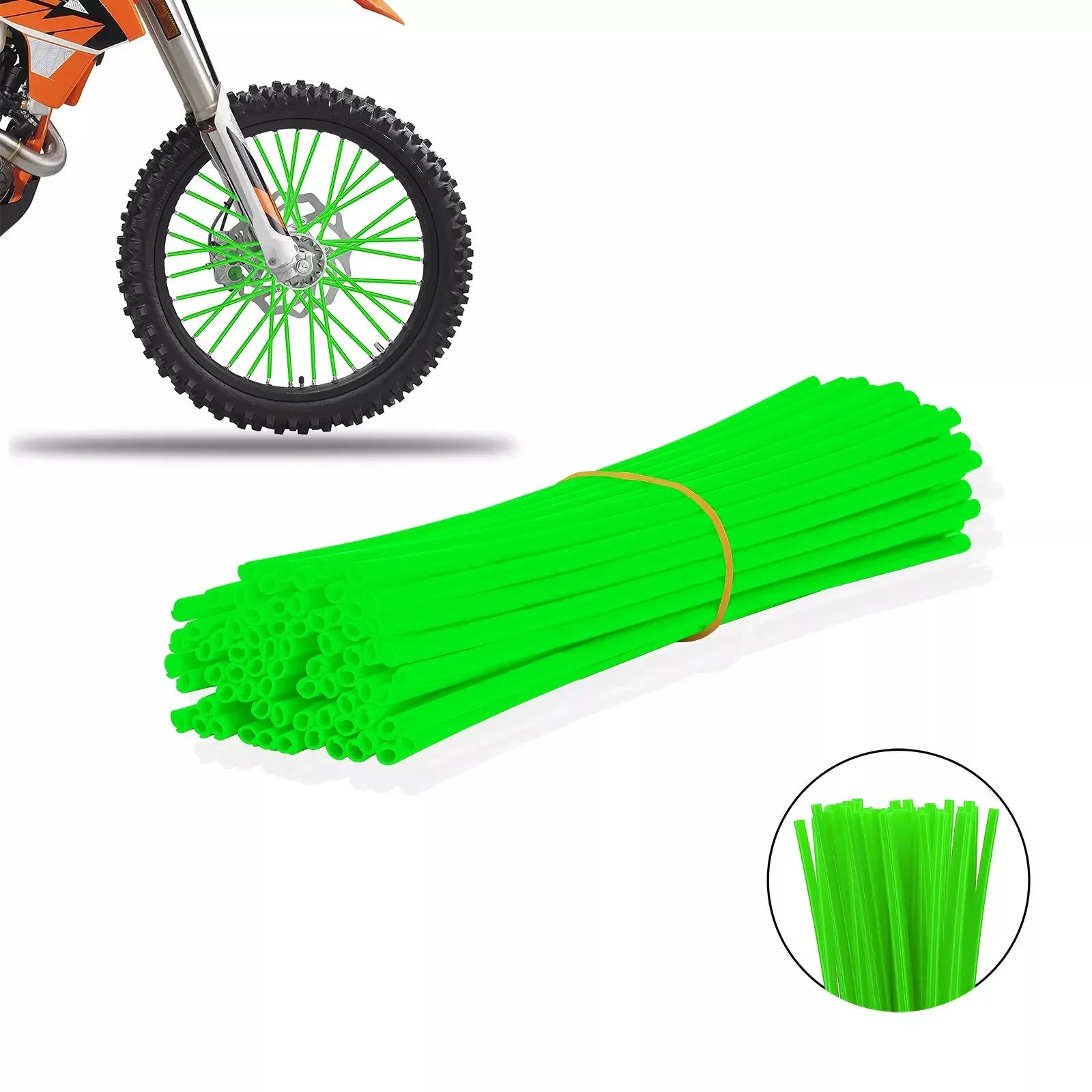 72Pcs Motorcycle Wheel Spoked Protector Wraps Rims Skin Trim Covers Pipe for Motocross Bicycle Bike Cool Accessories 11 Colors