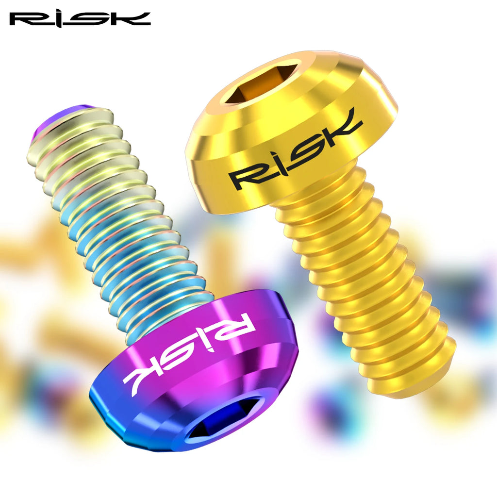 M5×12 mm titanium bottle‑cage bolts — lightweight Ti screws for road/MTB water bottle holders, air‑pump mounts, and accessory fixing points