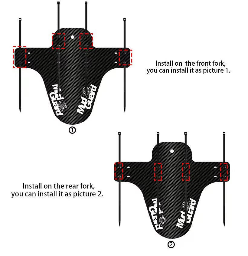 Carbon Pattern Bicycle Fender Portable Road Mountain Bike Mud Guard Bike Front Rear Wheel Mudguard Ultralight MTB Fender