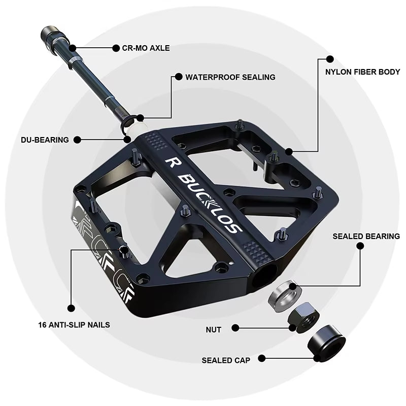 Bike Pedal Ultralight Pedal Platform for Road Mountain Bike Anti-Slip Nylon Sealed Bearings Flat Pedals MTB Bicycle Part