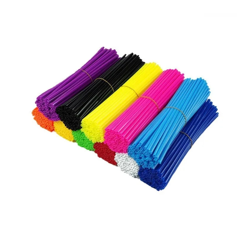 72Pcs Motorcycle Wheel Spoked Protector Wraps Rims Skin Trim Covers Pipe for Motocross Bicycle Bike Cool Accessories 11 Colors