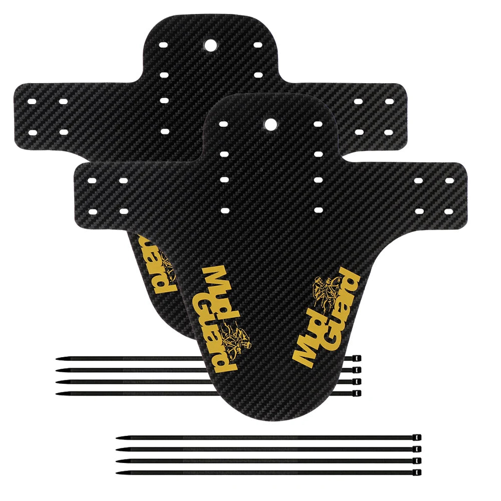2-Piece Carbon Pattern Bicycle Fender Portable Road Mountain Bike Mud Guard Bike Front Rear Wheel Mudguard Ultralight MTB Fender