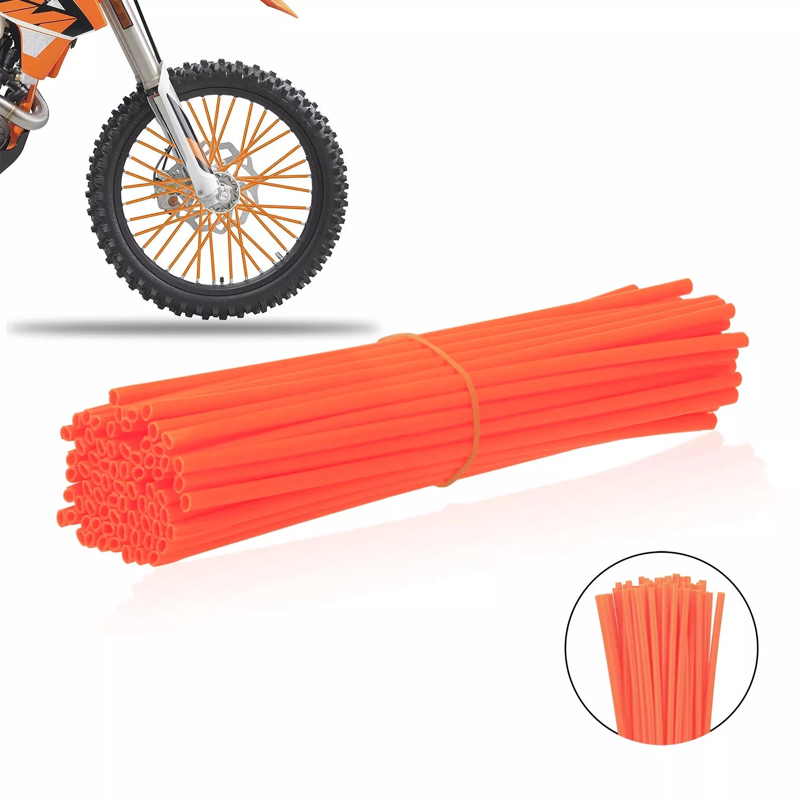 72Pcs Motorcycle Wheel Spoked Protector Wraps Rims Skin Trim Covers Pipe for Motocross Bicycle Bike Cool Accessories 11 Colors