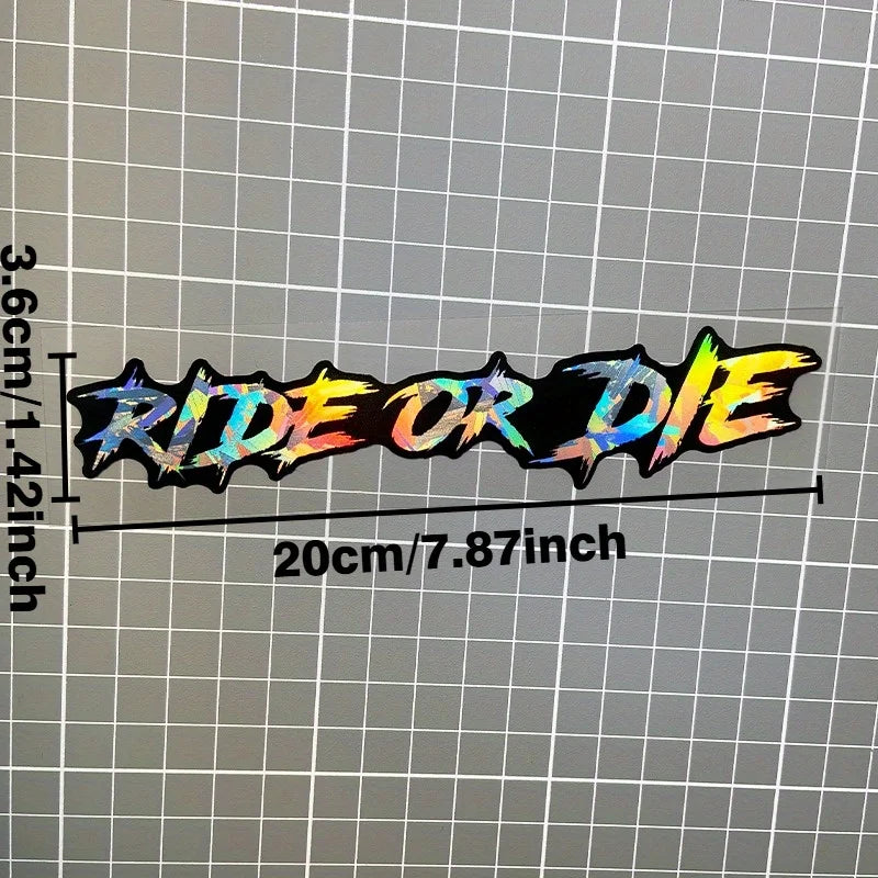 2PCS Ride or Die Motorcycle Helmet Stickers Waterproof for Motorbike Helmets Lenses Fuel Tank Bicycle Scooter Vinyl Decals
