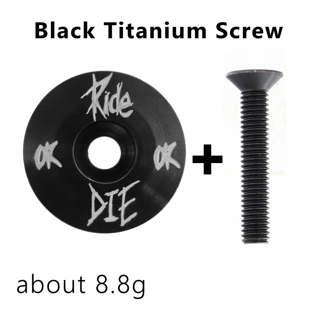 Ride or Die Bicycle Headset Top Cap W/ M6*30Mm Titanium Screw for 1-1/8" Front Fork Aluminium Alloy Stem Top Cover