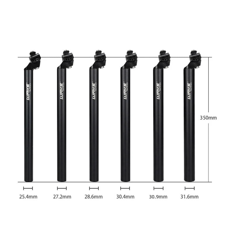 350 mm Gold Aluminum Seatpost — 28.6 mm Folding Bike Post, 27.2/31.6 mm MTB Option