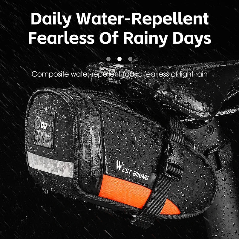 Portable Bike Tail Bag 1.2L Reflective Cycling Bag Ultralight Waterproof Bike Saddle Bag MTB Road Bike Accessories