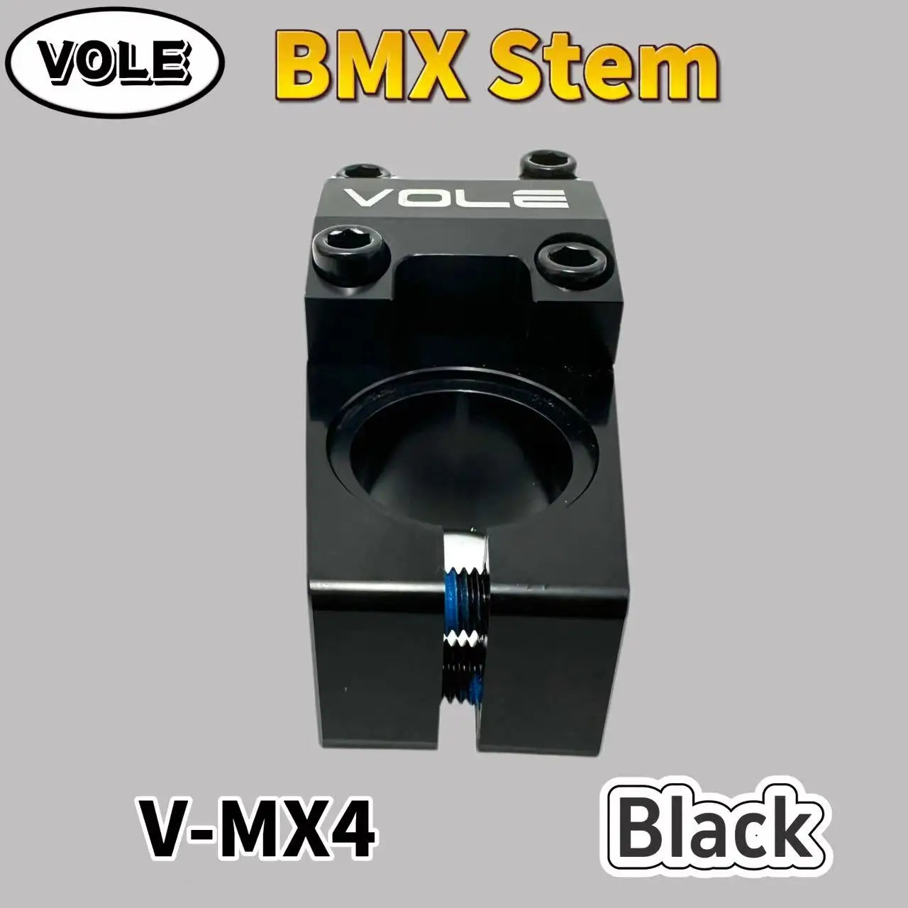 BMX Stem 22.2Mm 28.6Mm Bicycle Stem CNC Aluminum Alloy MX4 Black BMX Short Handlebar for Customized Bike Accessories