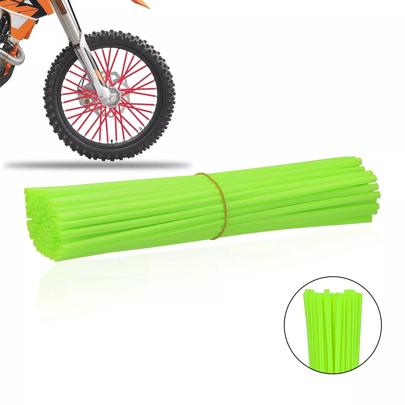 72Pcs Motorcycle Wheel Spoked Protector Wraps Rims Skin Trim Covers Pipe for Motocross Bicycle Bike Cool Accessories 11 Colors