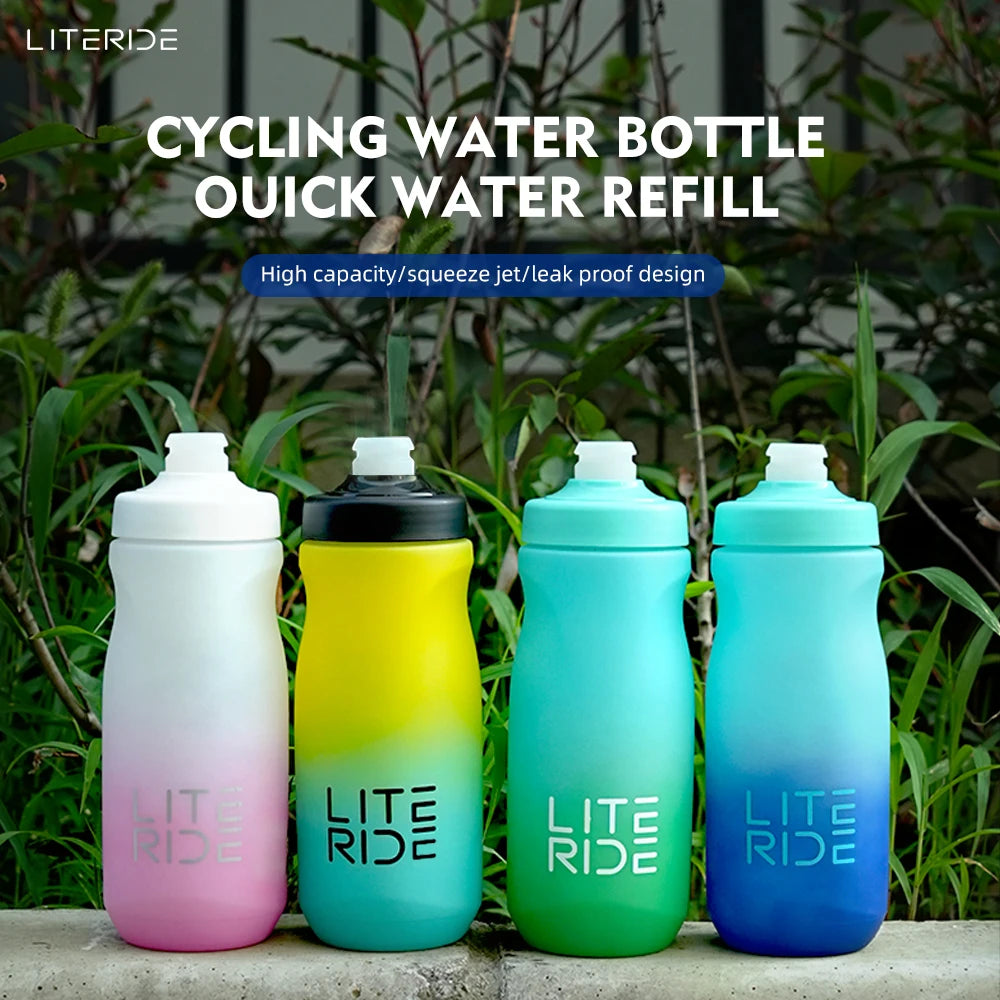 LITERIDE 610Ml/710Ml Bicycle Bottle MTB Road Bike Water Bottle Outdoor Sports Plastic Portable Large Capacity Drink Cycling