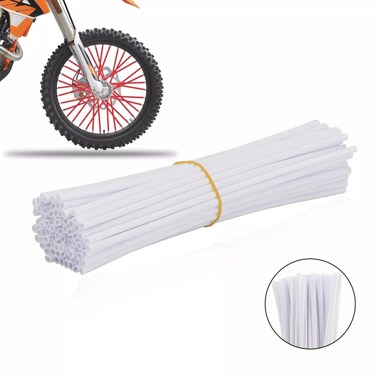 72Pcs Motorcycle Wheel Spoked Protector Wraps Rims Skin Trim Covers Pipe for Motocross Bicycle Bike Cool Accessories 11 Colors