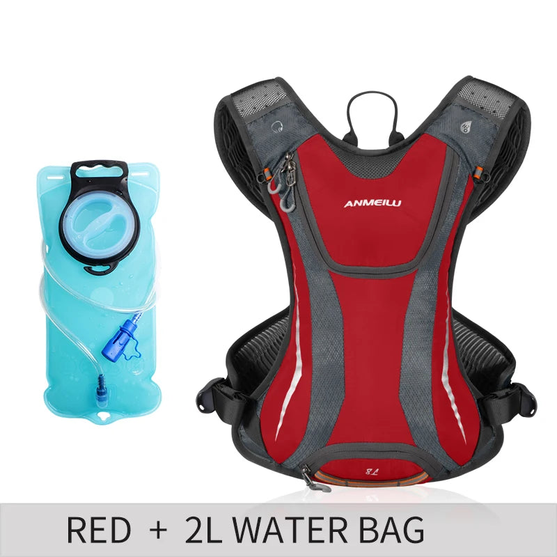 Hiking hydration backpack — lightweight running and cycling pack with helmet mesh