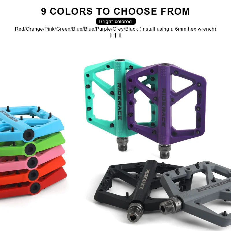 Ultralight Bicycle Pedals Nylon DU Seal Bearings Road BMX MTB Mountain Bike Pedal Flat Platform anti Slip Cycling Accessories