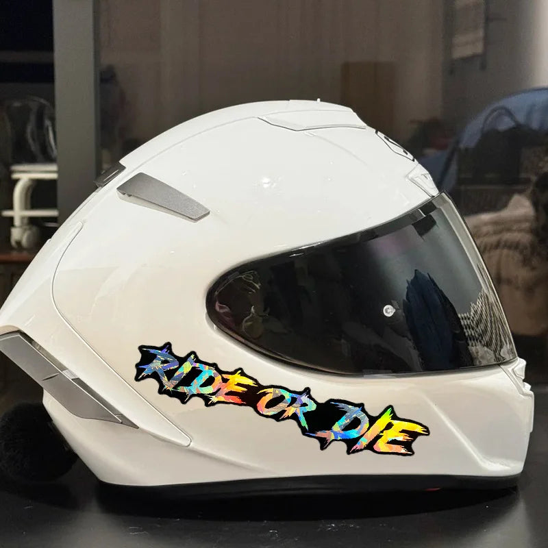 2PCS Ride or Die Motorcycle Helmet Stickers Waterproof for Motorbike Helmets Lenses Fuel Tank Bicycle Scooter Vinyl Decals