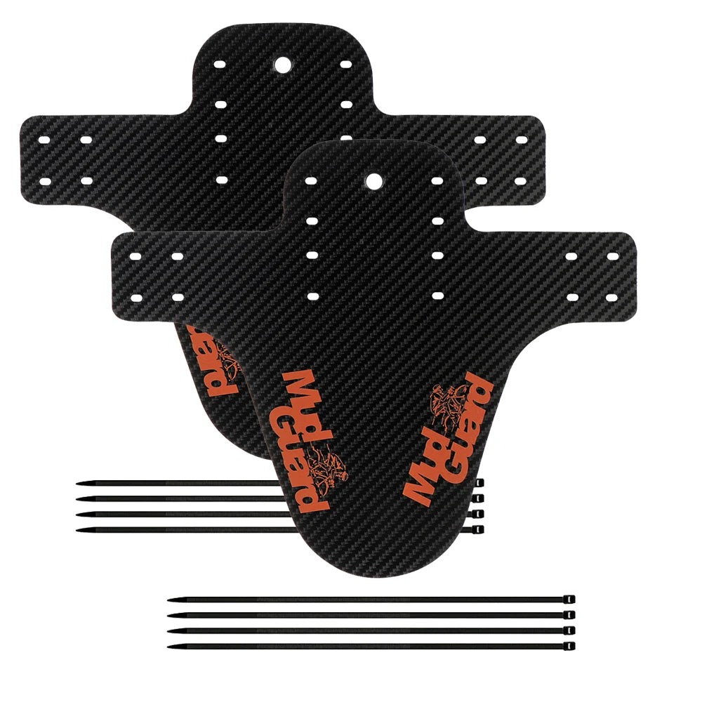 2-Piece Carbon Pattern Bicycle Fender Portable Road Mountain Bike Mud Guard Bike Front Rear Wheel Mudguard Ultralight MTB Fender
