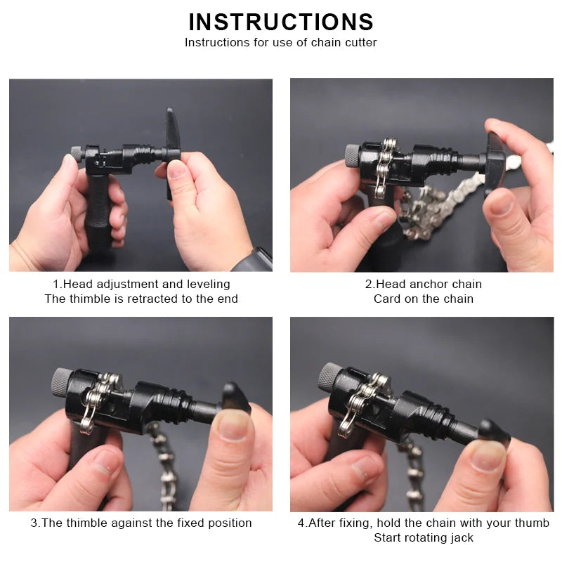 Bicycle chain pin remover — road cycling and MTB link breaker/splitter; durable chain extractor and cutter tool for mountain bike repairs