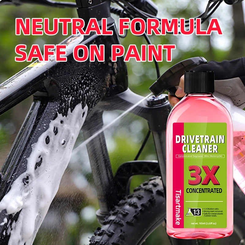 100 ml bike drivetrain cleaner — liquid degreaser spray for bicycle chain cleaning and maintenance; effective bike chain and drivetrain degreaser