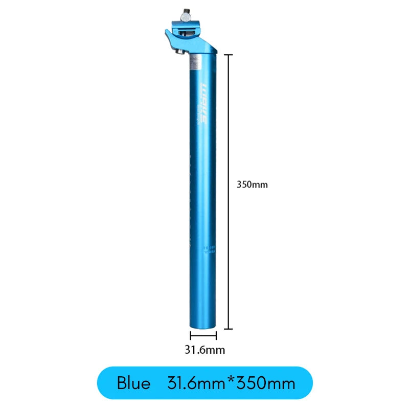 350 mm Gold Aluminum Seatpost — 28.6 mm Folding Bike Post, 27.2/31.6 mm MTB Option