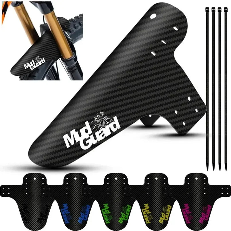 2-Piece Carbon Pattern Bicycle Fender Portable Road Mountain Bike Mud Guard Bike Front Rear Wheel Mudguard Ultralight MTB Fender
