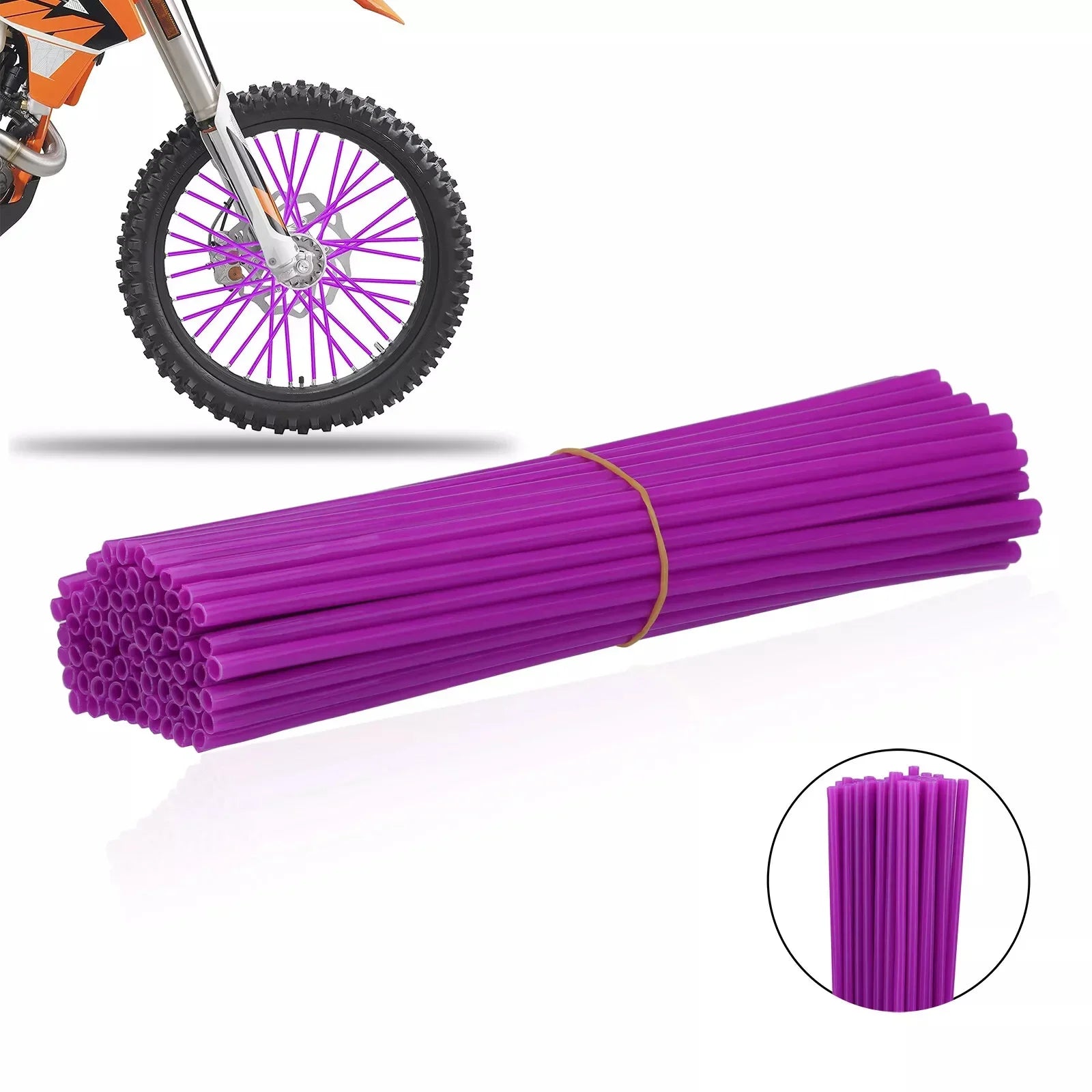 72Pcs Motorcycle Wheel Spoked Protector Wraps Rims Skin Trim Covers Pipe for Motocross Bicycle Bike Cool Accessories 11 Colors