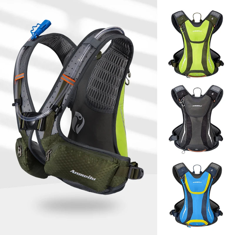 Hiking hydration backpack — lightweight running and cycling pack with helmet mesh