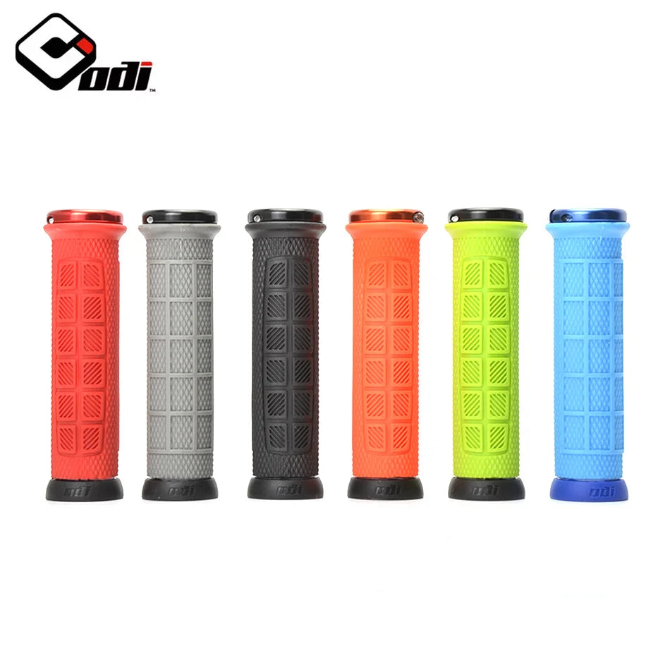 Lock‑on bicycle grips for MTB — aluminum alloy + silica‑gel handlebar covers; secure, comfortable road and mountain bike grips; essential cycling accessories