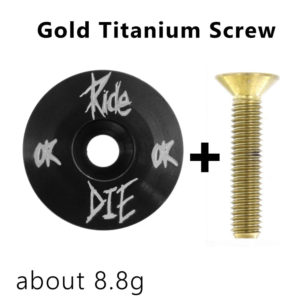Ride or Die Bicycle Headset Top Cap W/ M6*30Mm Titanium Screw for 1-1/8" Front Fork Aluminium Alloy Stem Top Cover