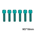 6‑piece MTB/road bike stem bolt set — M5×18 mm and M6×18 mm handlebar stem riser screws with matching washers; durable replacement bicycle hardware