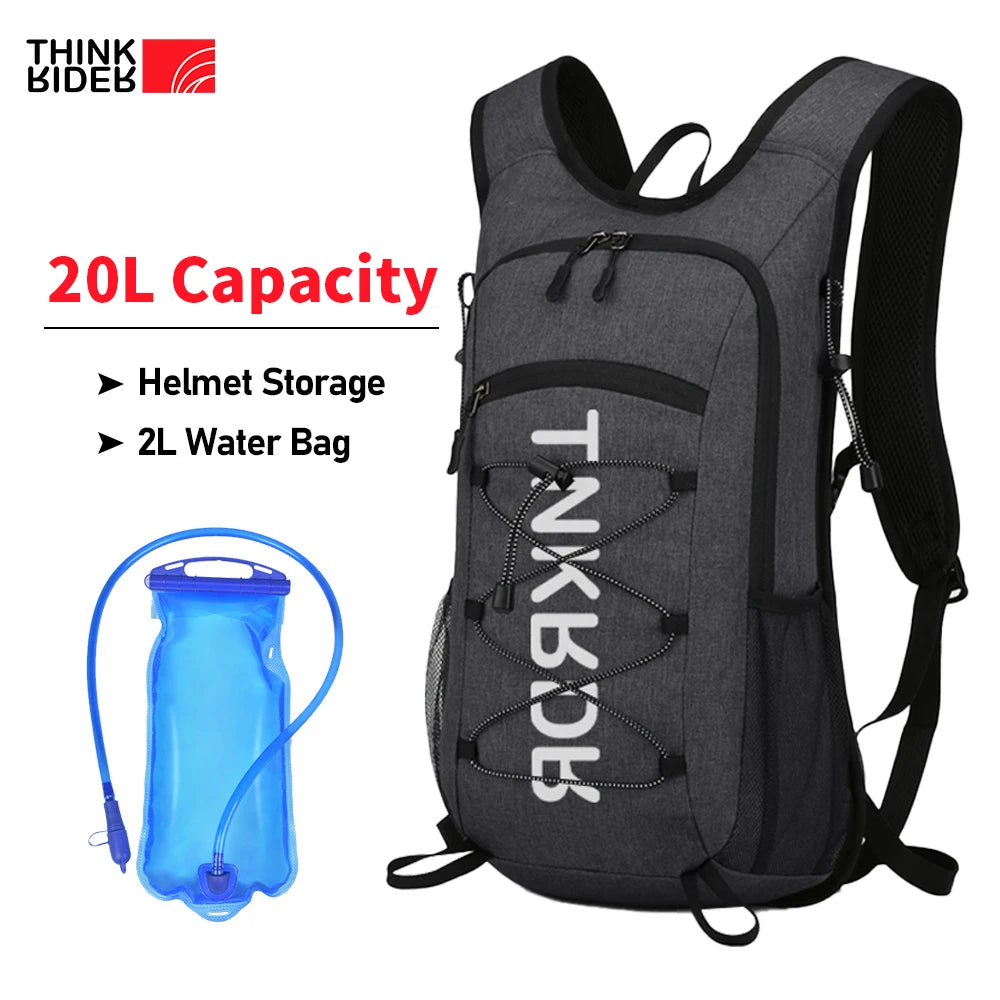 20 L lightweight hydration backpack — running daypack with 2 L water bladder for cycling and hiking