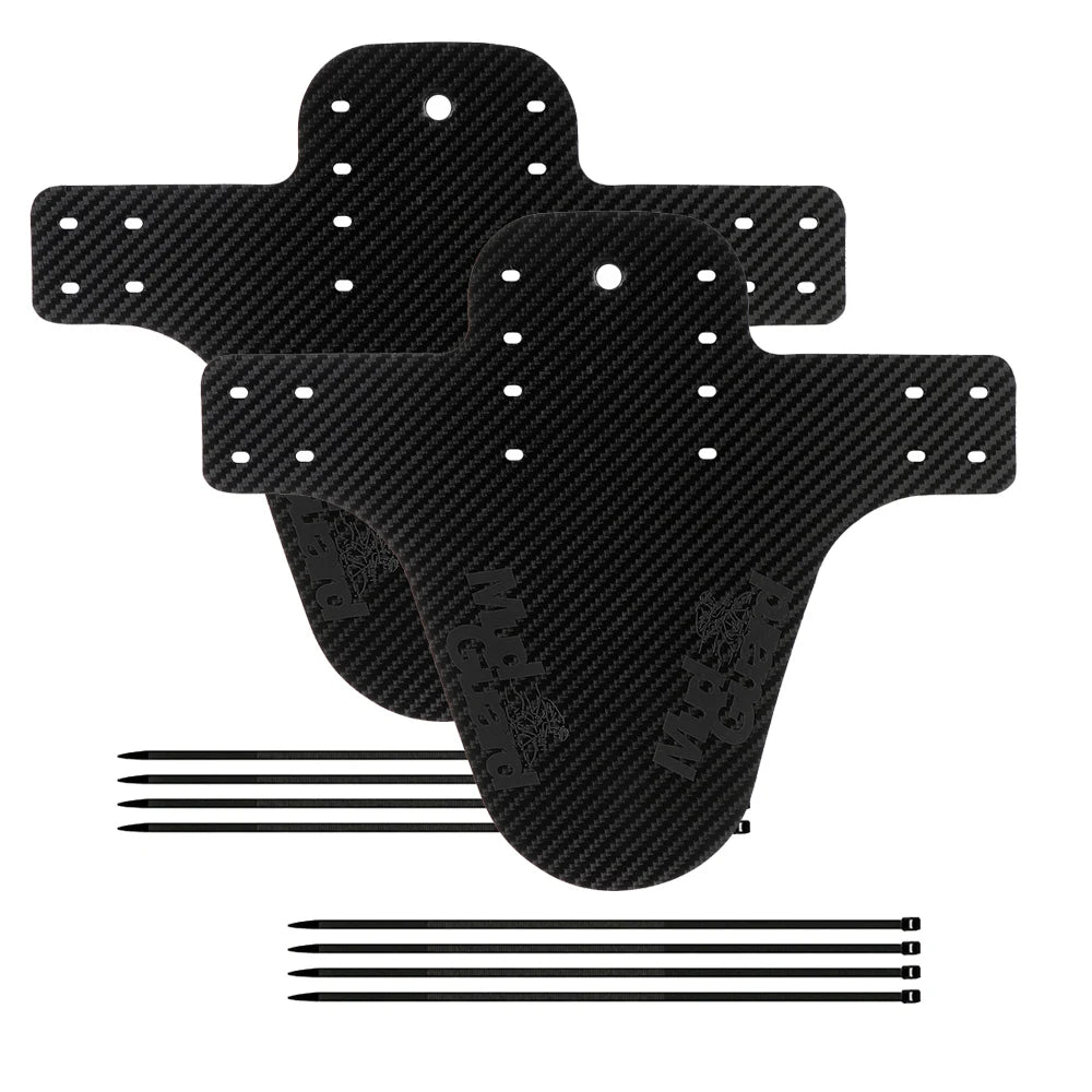 2-Piece Carbon Pattern Bicycle Fender Portable Road Mountain Bike Mud Guard Bike Front Rear Wheel Mudguard Ultralight MTB Fender