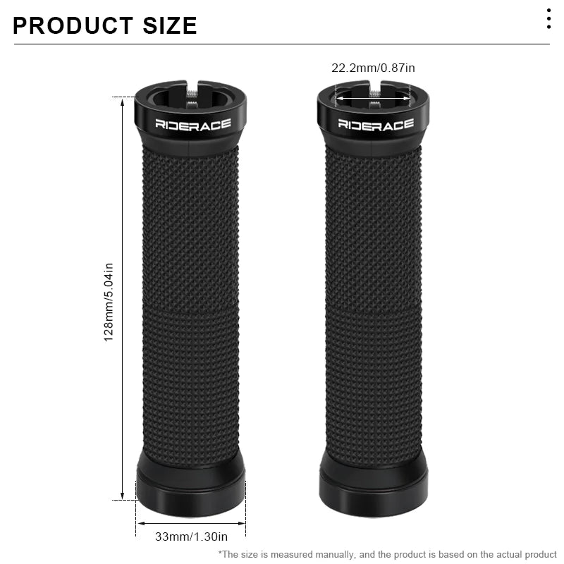 Lock‑on bicycle handlebar grips — shockproof, non‑slip ergonomic MTB mountain bike grips with durable rubber construction; comfortable cycling handlebar covers