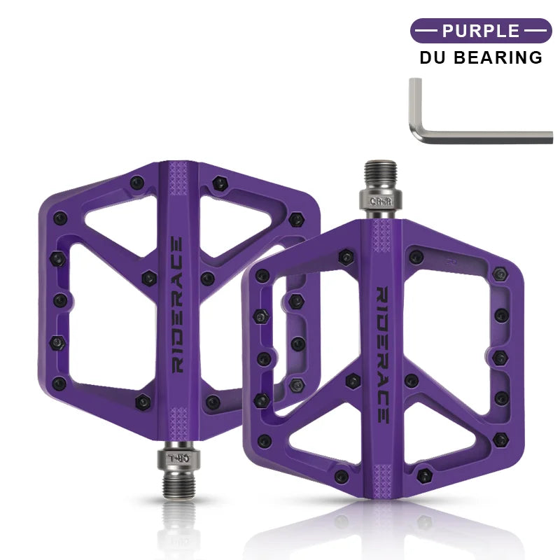 Ultralight Bicycle Pedals Nylon DU Seal Bearings Road BMX MTB Mountain Bike Pedal Flat Platform anti Slip Cycling Accessories