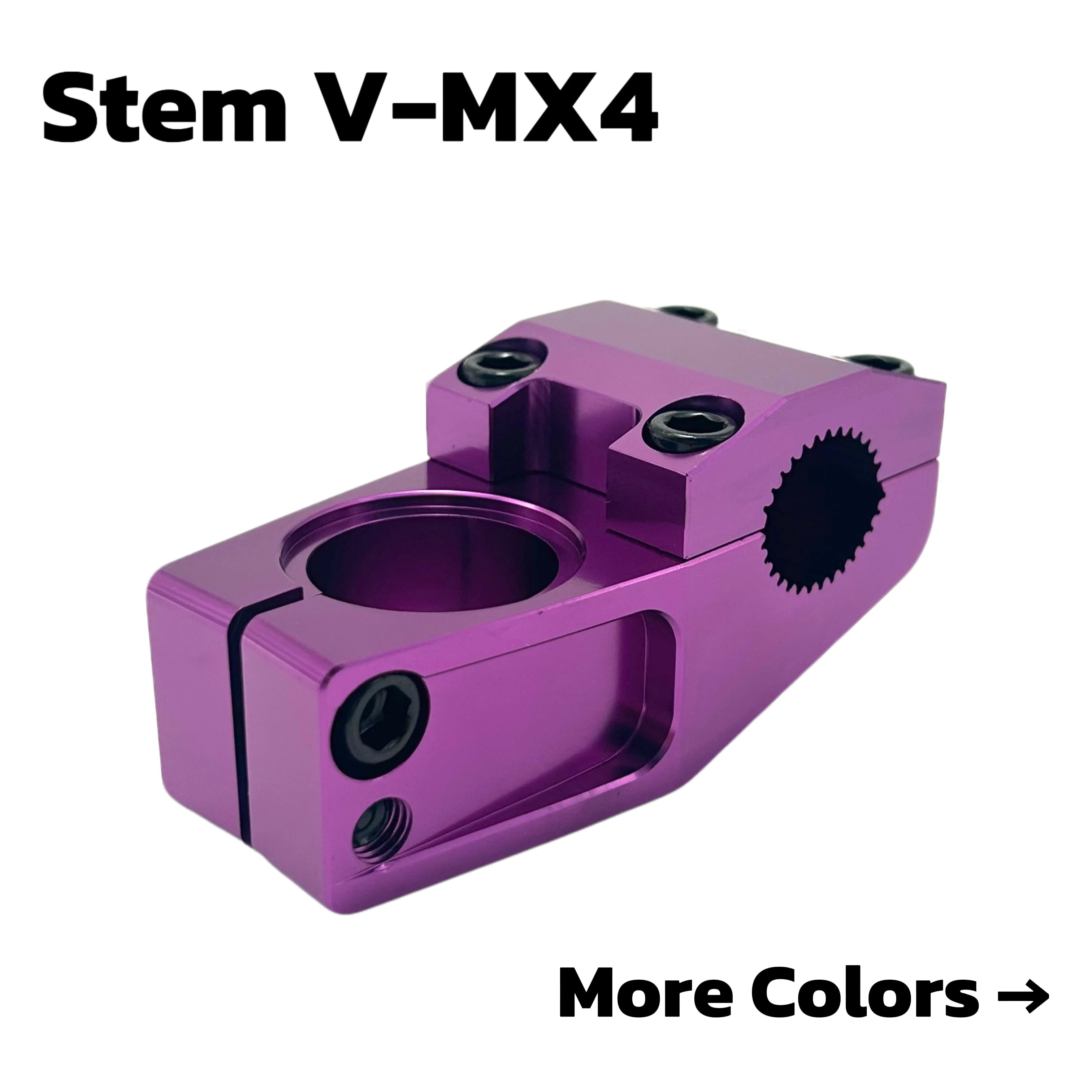 BMX Stem V‑MX4 (22.2 mm) — CNC aluminum alloy short handlebar stem for BMX racing and MTB; ideal for custom bike builds and accessories