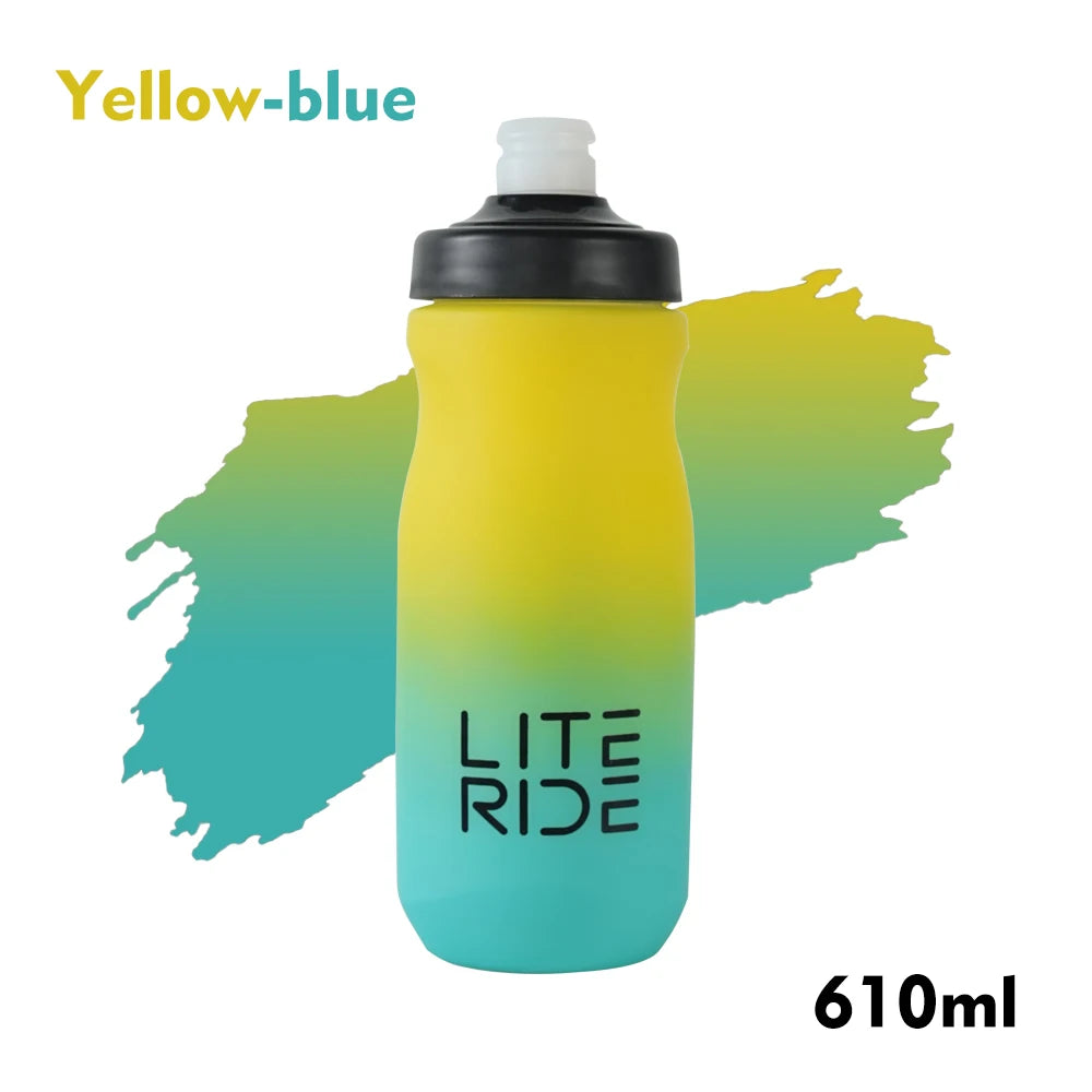 LITERIDE 610Ml/710Ml Bicycle Bottle MTB Road Bike Water Bottle Outdoor Sports Plastic Portable Large Capacity Drink Cycling