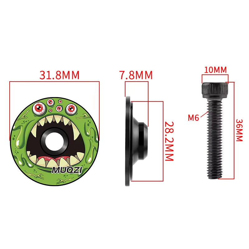 Headset Top Cap Bike Aluminum Alloy Ultralight Stem Cap Compatible with Most Road MTB 1-1/8" Fork Steerer