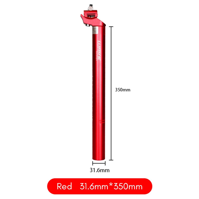 350 mm Gold Aluminum Seatpost — 28.6 mm Folding Bike Post, 27.2/31.6 mm MTB Option