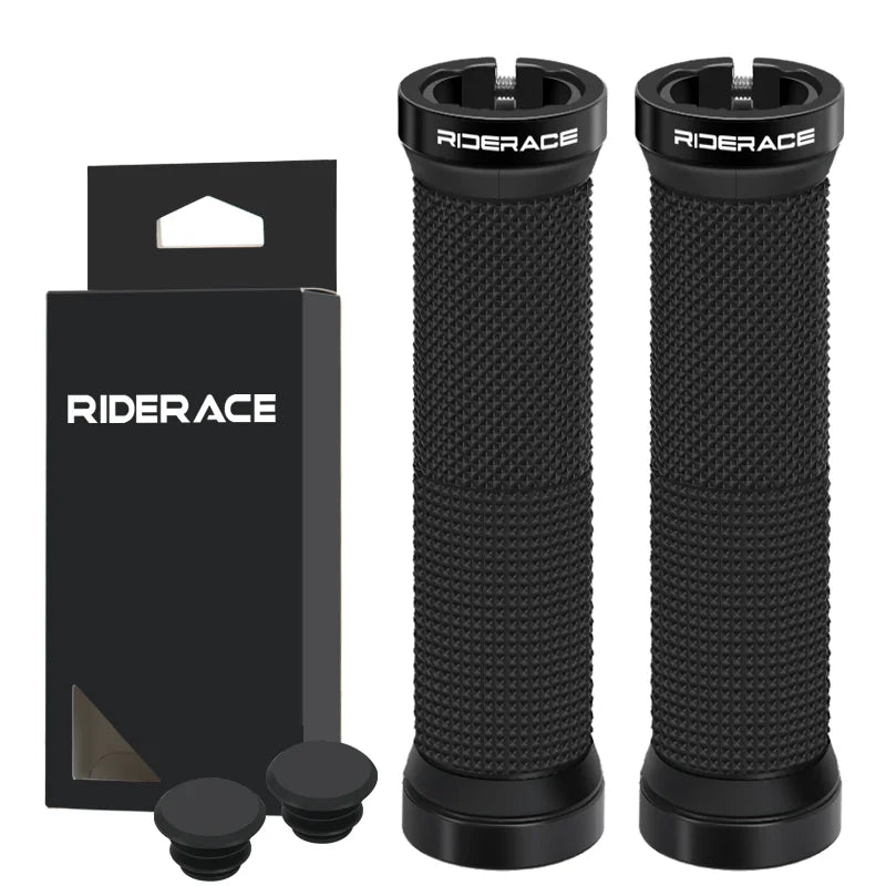 Lock‑on bicycle handlebar grips — shockproof, non‑slip ergonomic MTB mountain bike grips with durable rubber construction; comfortable cycling handlebar covers