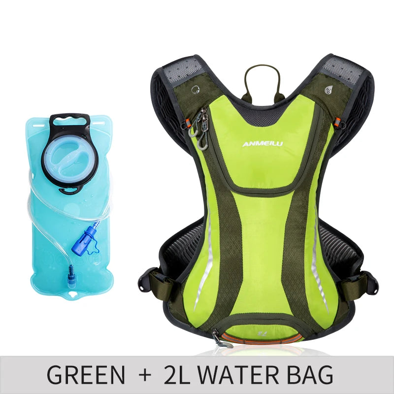 Hiking hydration backpack — lightweight running and cycling pack with helmet mesh