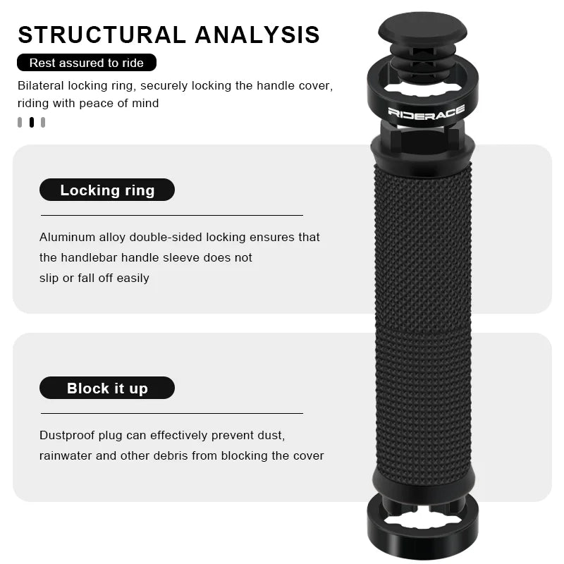 Lock‑on bicycle handlebar grips — shockproof, non‑slip ergonomic MTB mountain bike grips with durable rubber construction; comfortable cycling handlebar covers