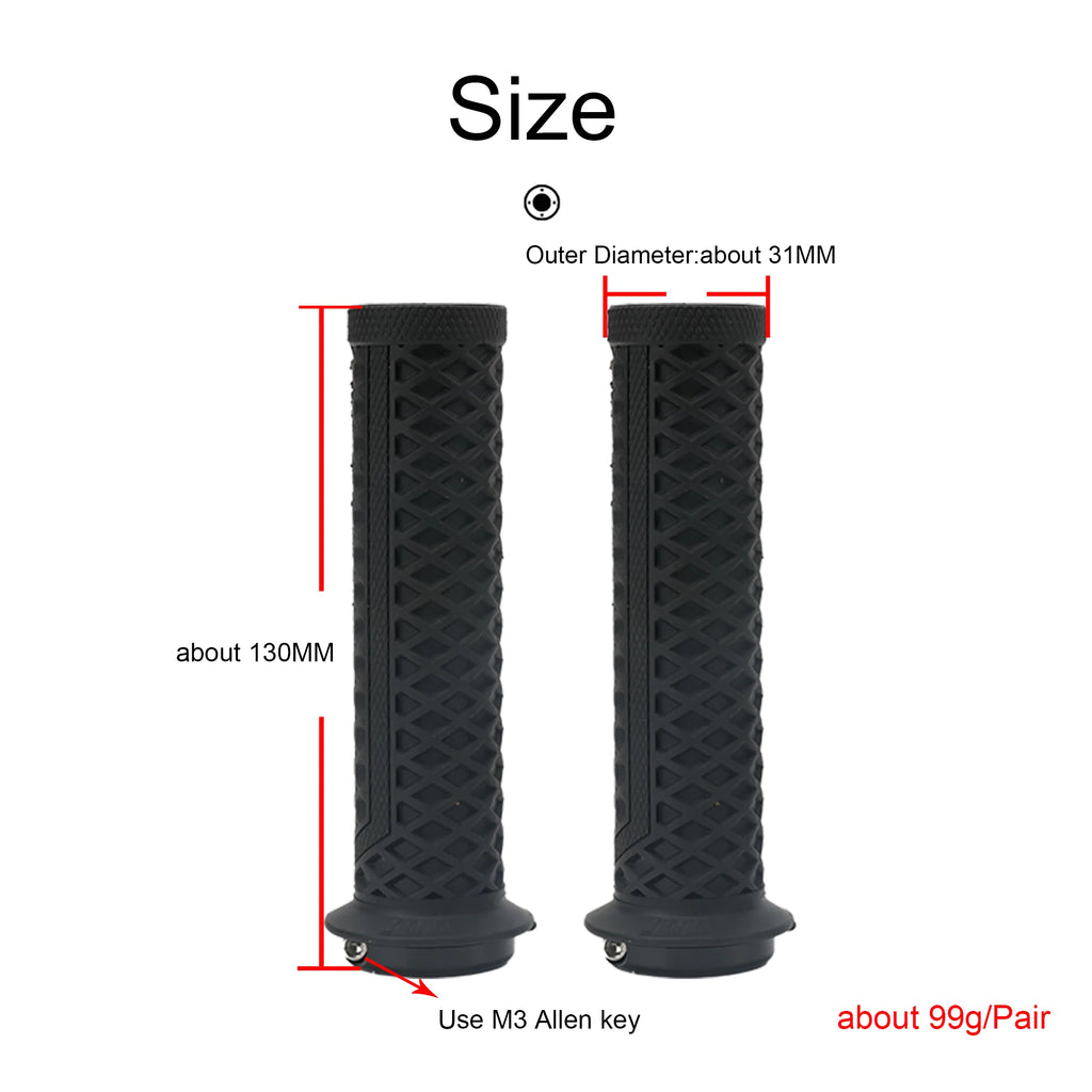 1Pair  Lock-On Silicone Mountain Bike Grips Shock-Absorbing Anti-Slip Comfortable Handlebar Covers for Mtb/Cycling Parts