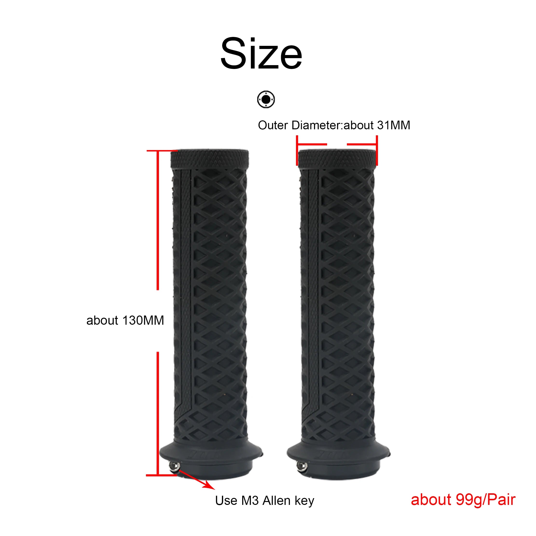 1Pair  Lock-On Silicone Mountain Bike Grips Shock-Absorbing Anti-Slip Comfortable Handlebar Covers for Mtb/Cycling Parts