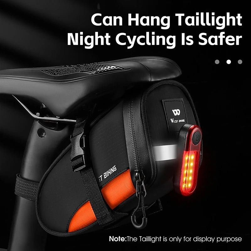 Portable Bike Tail Bag 1.2L Reflective Cycling Bag Ultralight Waterproof Bike Saddle Bag MTB Road Bike Accessories