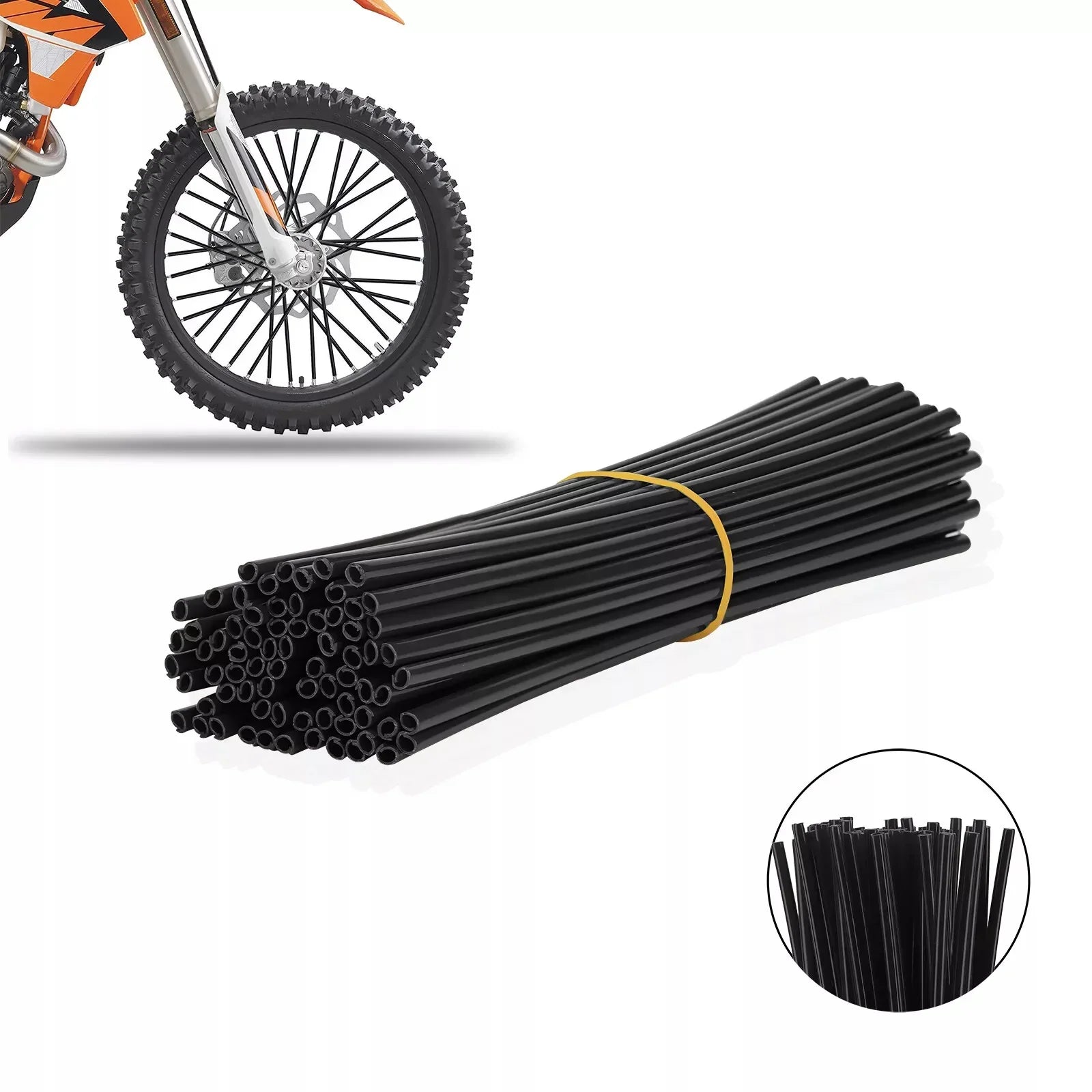 72Pcs Motorcycle Wheel Spoked Protector Wraps Rims Skin Trim Covers Pipe for Motocross Bicycle Bike Cool Accessories 11 Colors