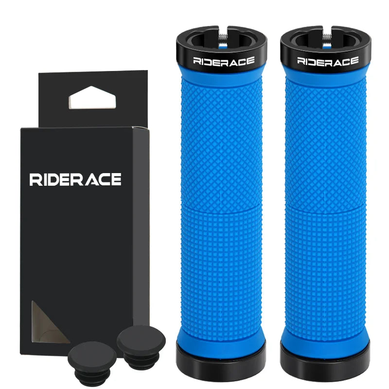 Lock‑on bicycle handlebar grips — shockproof, non‑slip ergonomic MTB mountain bike grips with durable rubber construction; comfortable cycling handlebar covers