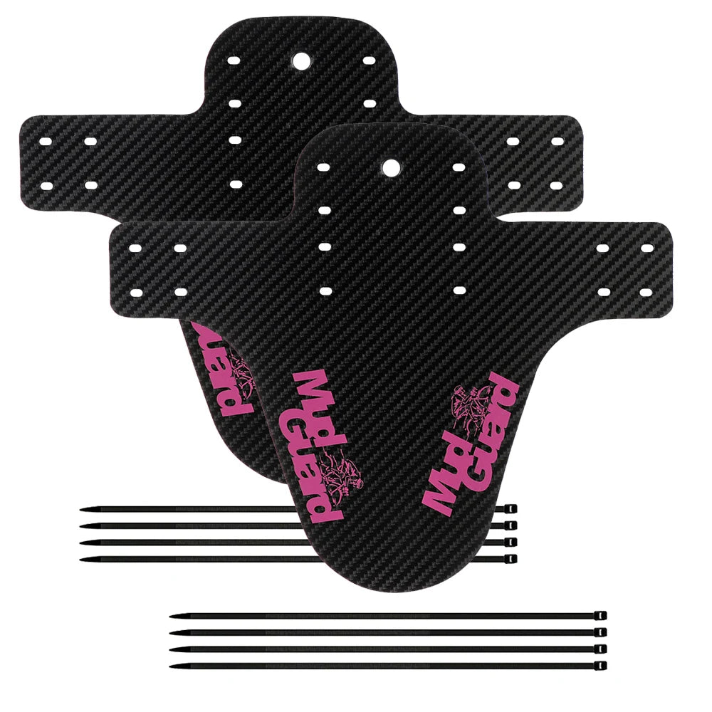 2-Piece Carbon Pattern Bicycle Fender Portable Road Mountain Bike Mud Guard Bike Front Rear Wheel Mudguard Ultralight MTB Fender