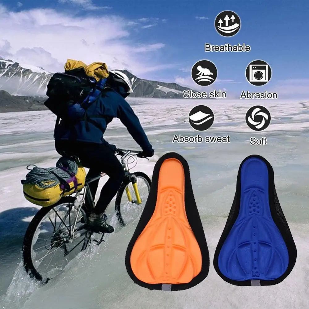 Bicycle Saddle 3D Soft Cycling Seat Cover MTB Mountain Bike Thickene Sponge Pad Outdoor Breathable Cushion 28X16Cm 4 Colors