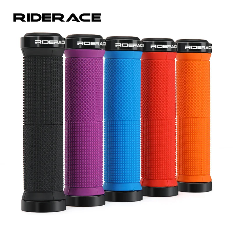 Lock‑on bicycle handlebar grips — shockproof, non‑slip ergonomic MTB mountain bike grips with durable rubber construction; comfortable cycling handlebar covers